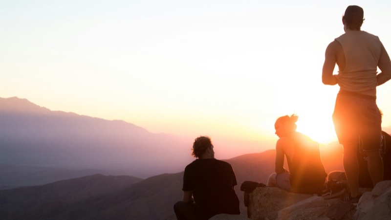 People on top of a mountain